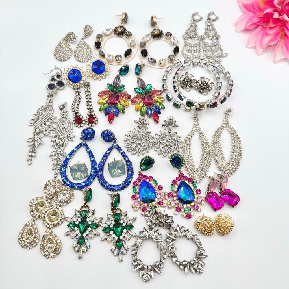 Sparkly Earring Lot Bling Icy Holiday Party Regency Princess Formal Gala Awards